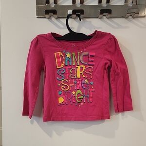 Place Pink Long Sleeve Tee with Colorful Dance Print